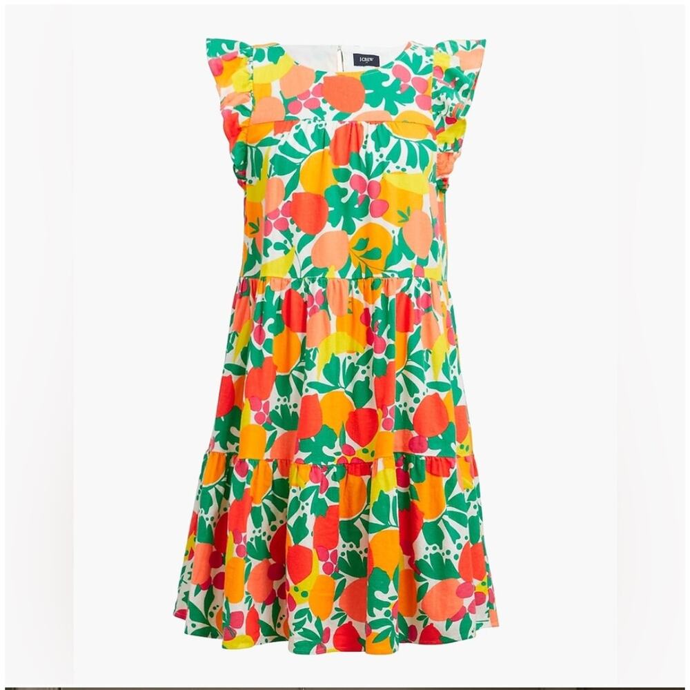 J Crew Fruit Linen Blend Dress